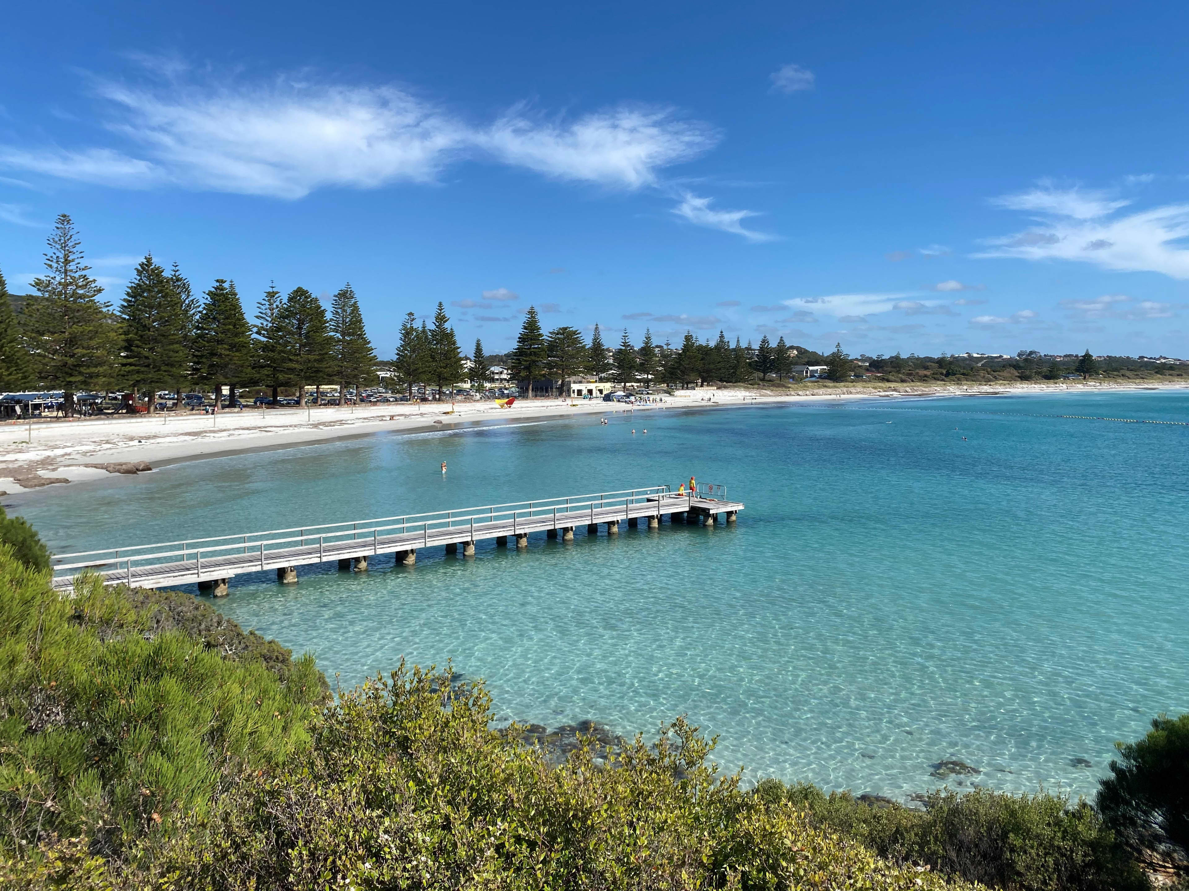 Turquoise water and jetty at Middleton Beach in Albany