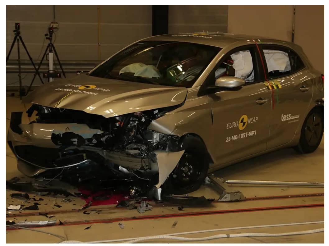An MG3 shown during crash testing