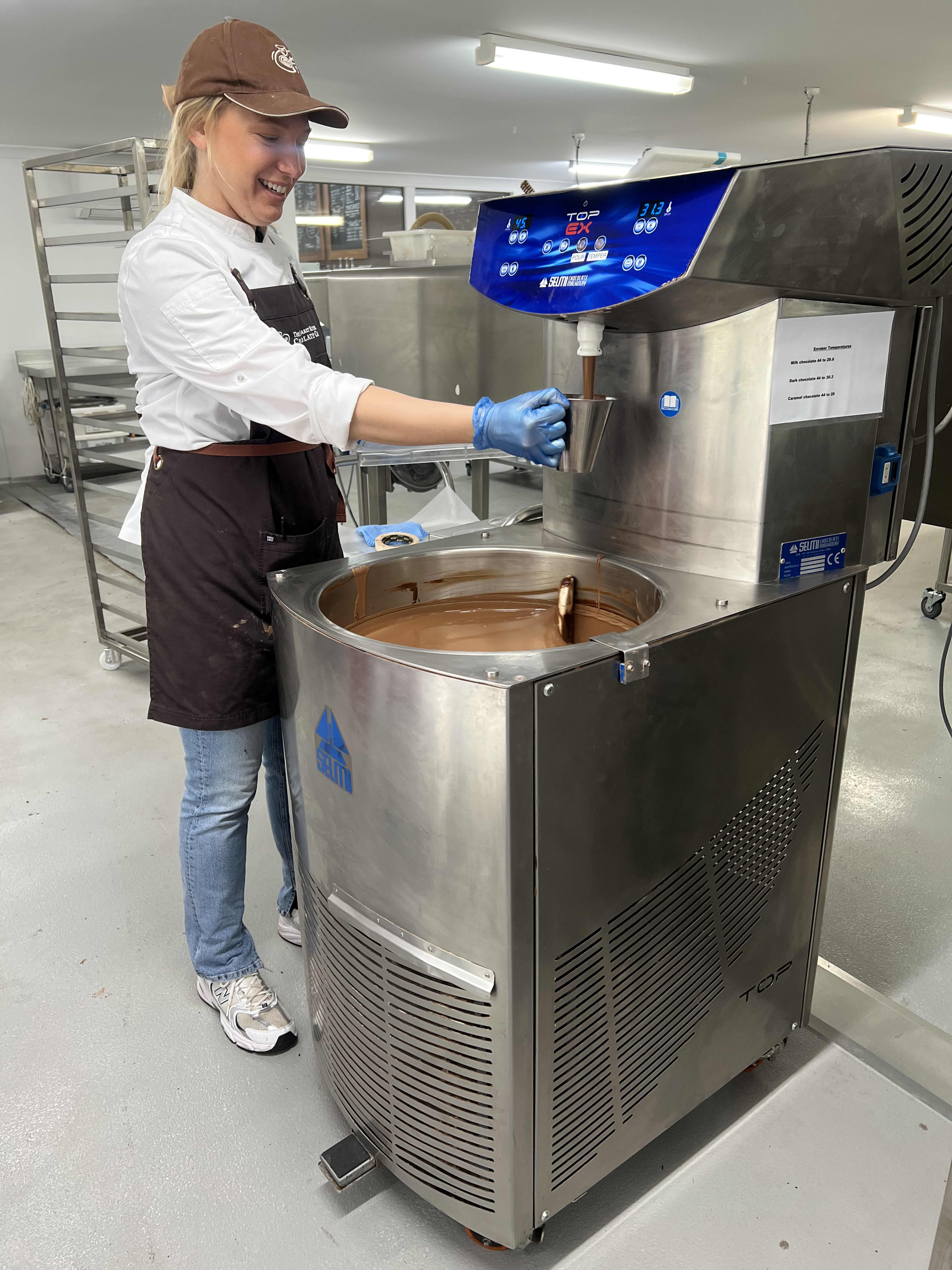 Person making chocolate