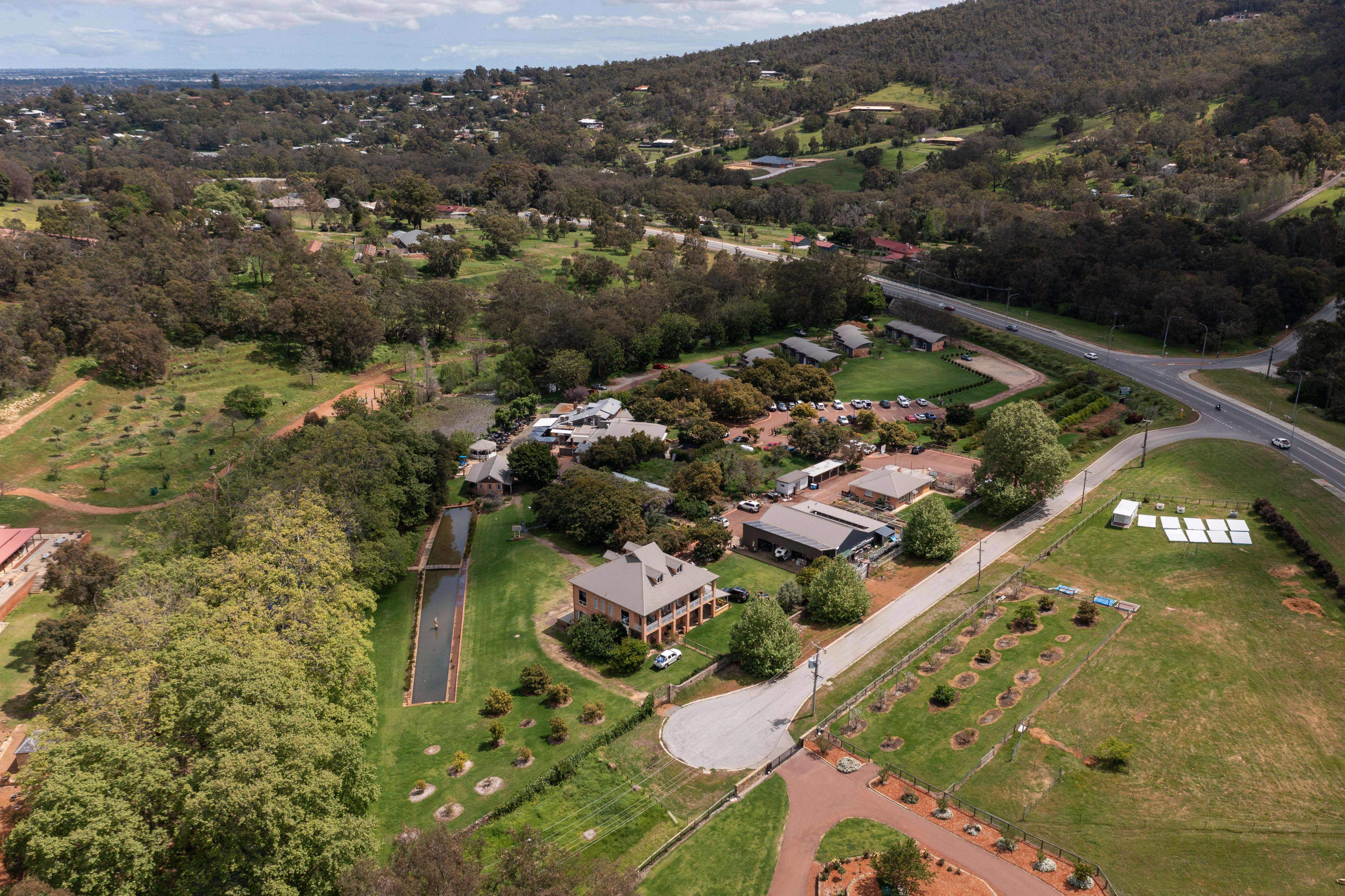 An aerial view of Avocados restaurant