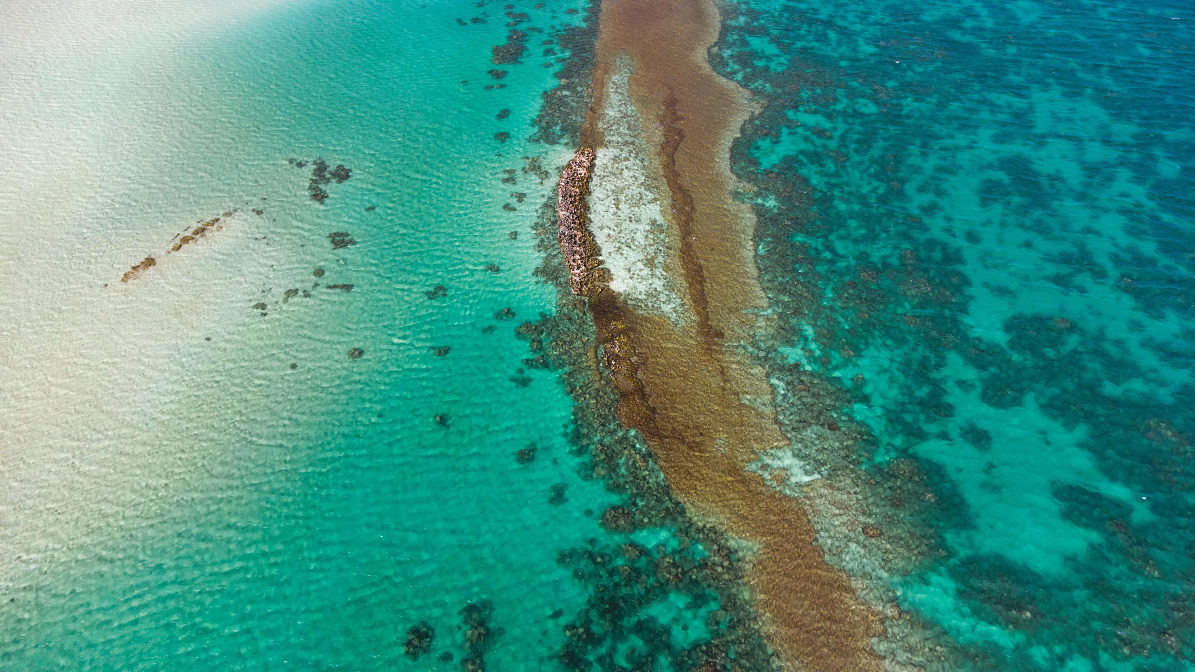 An aerial view of Ningaloo Reef