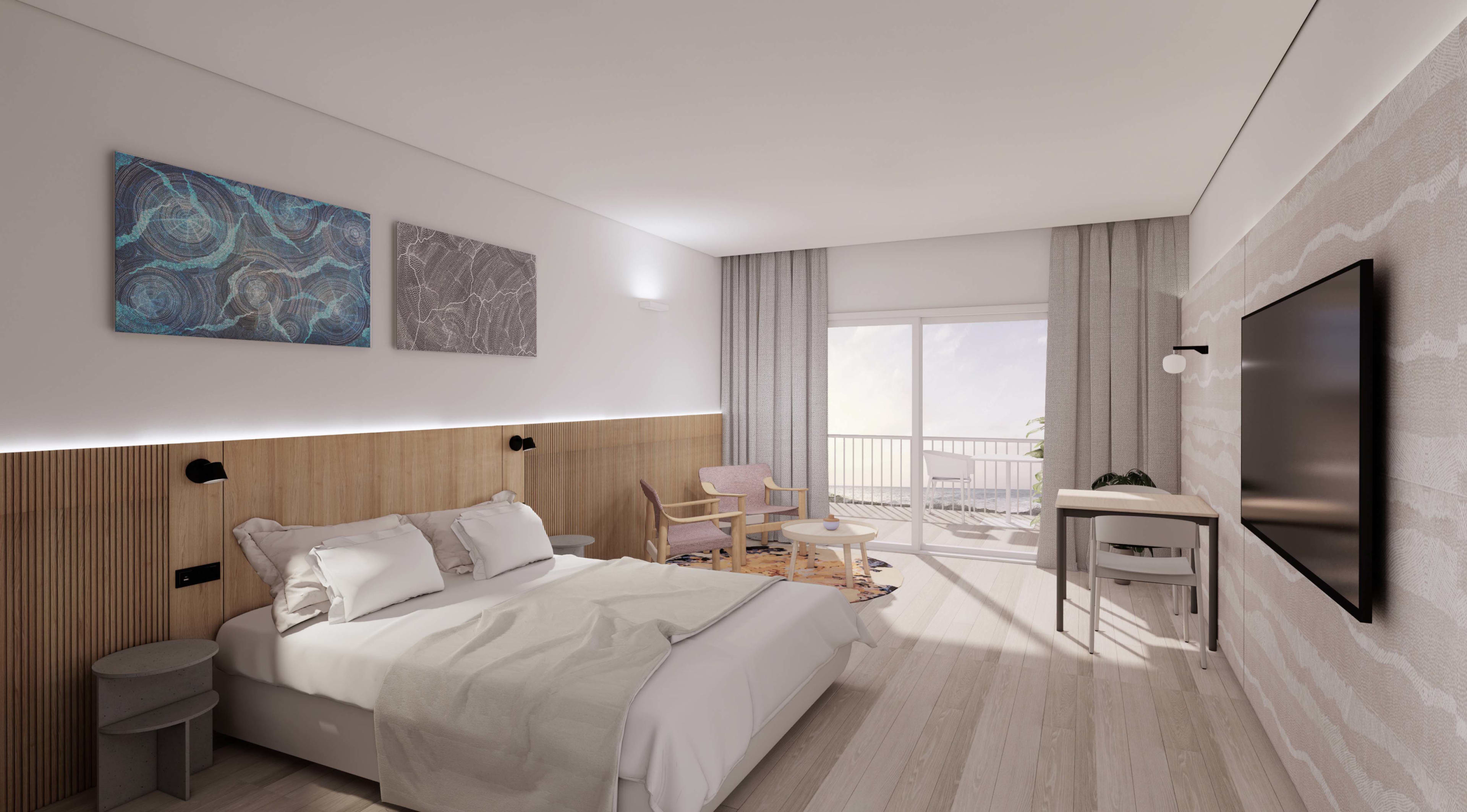 A rendering of a room at RAC Ningaloo Reef Resort