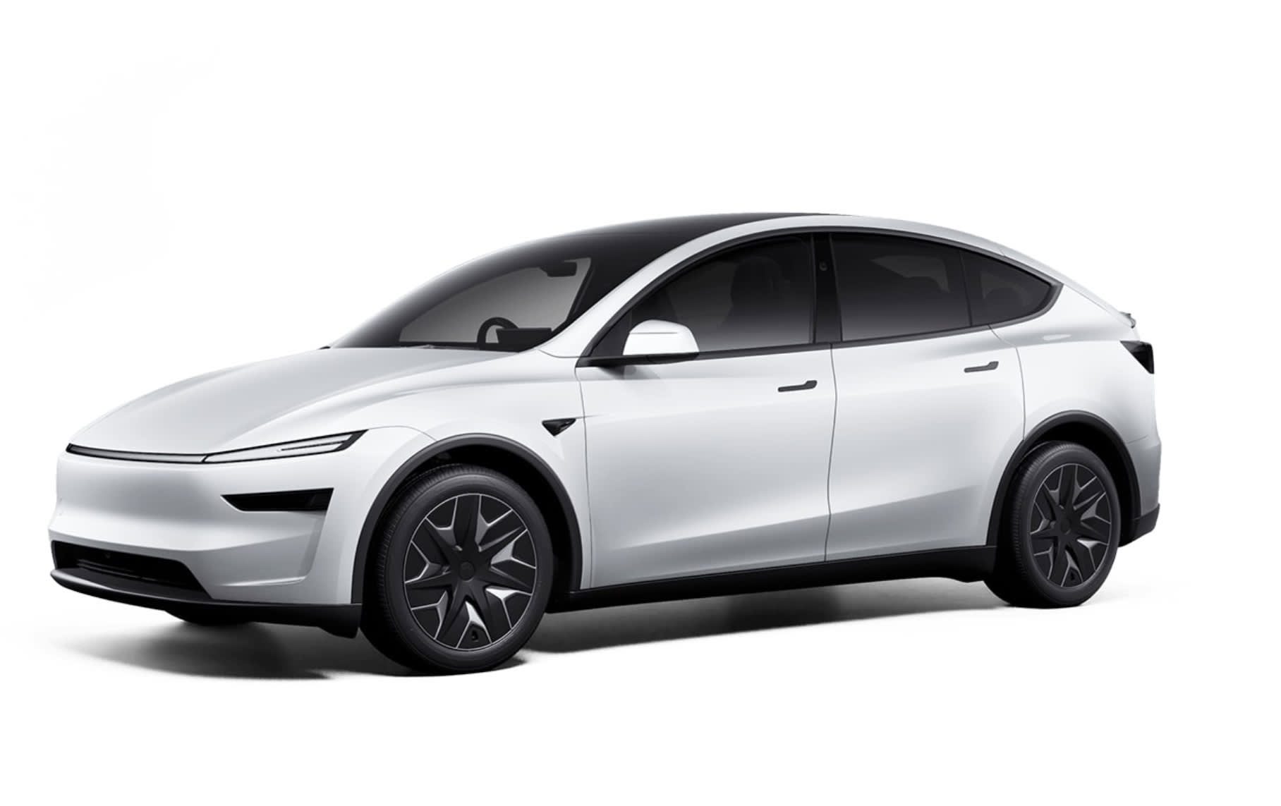 A white Tesla Model Y Long Range