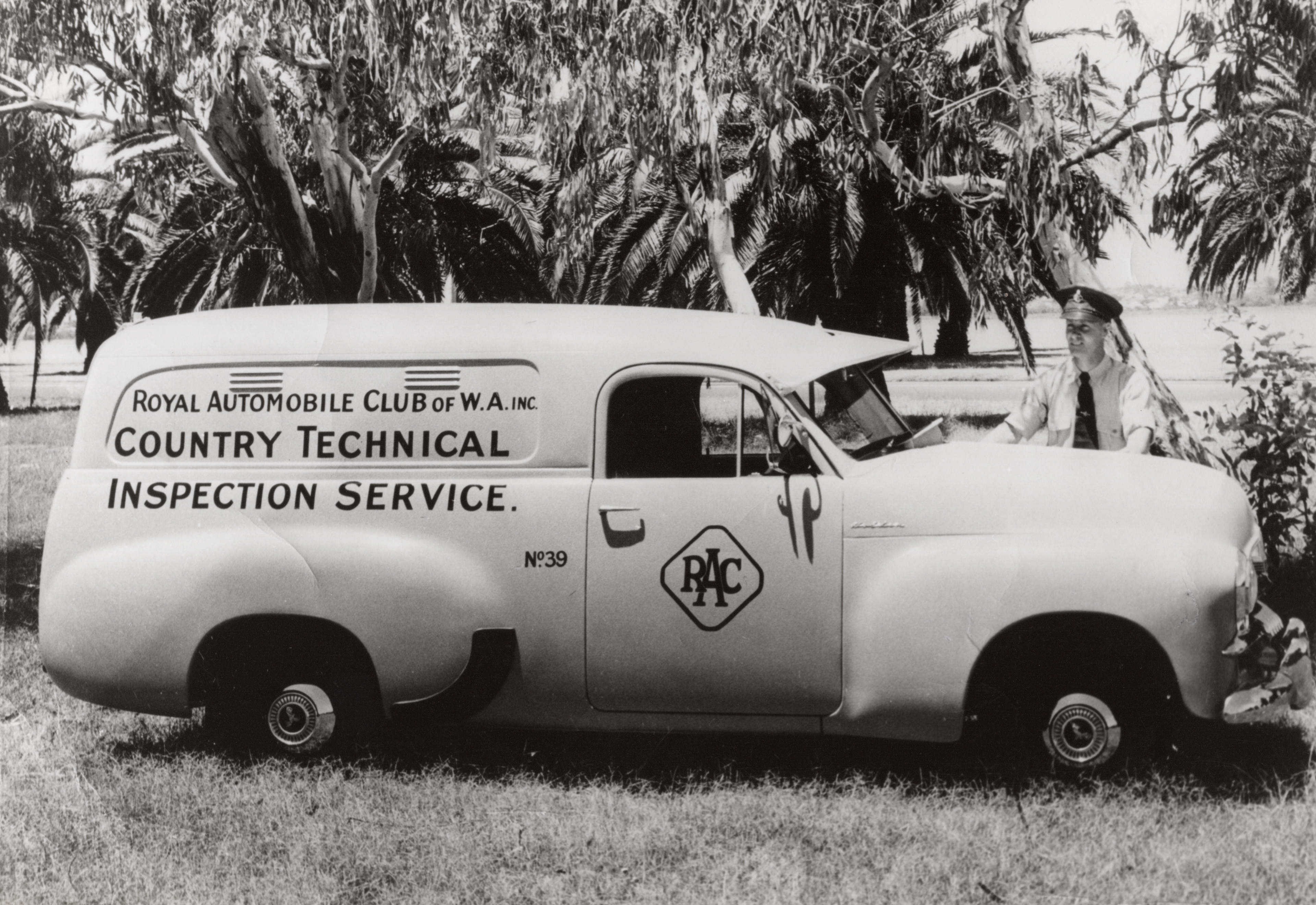 A Holden FJ RAC patrol car 1950s