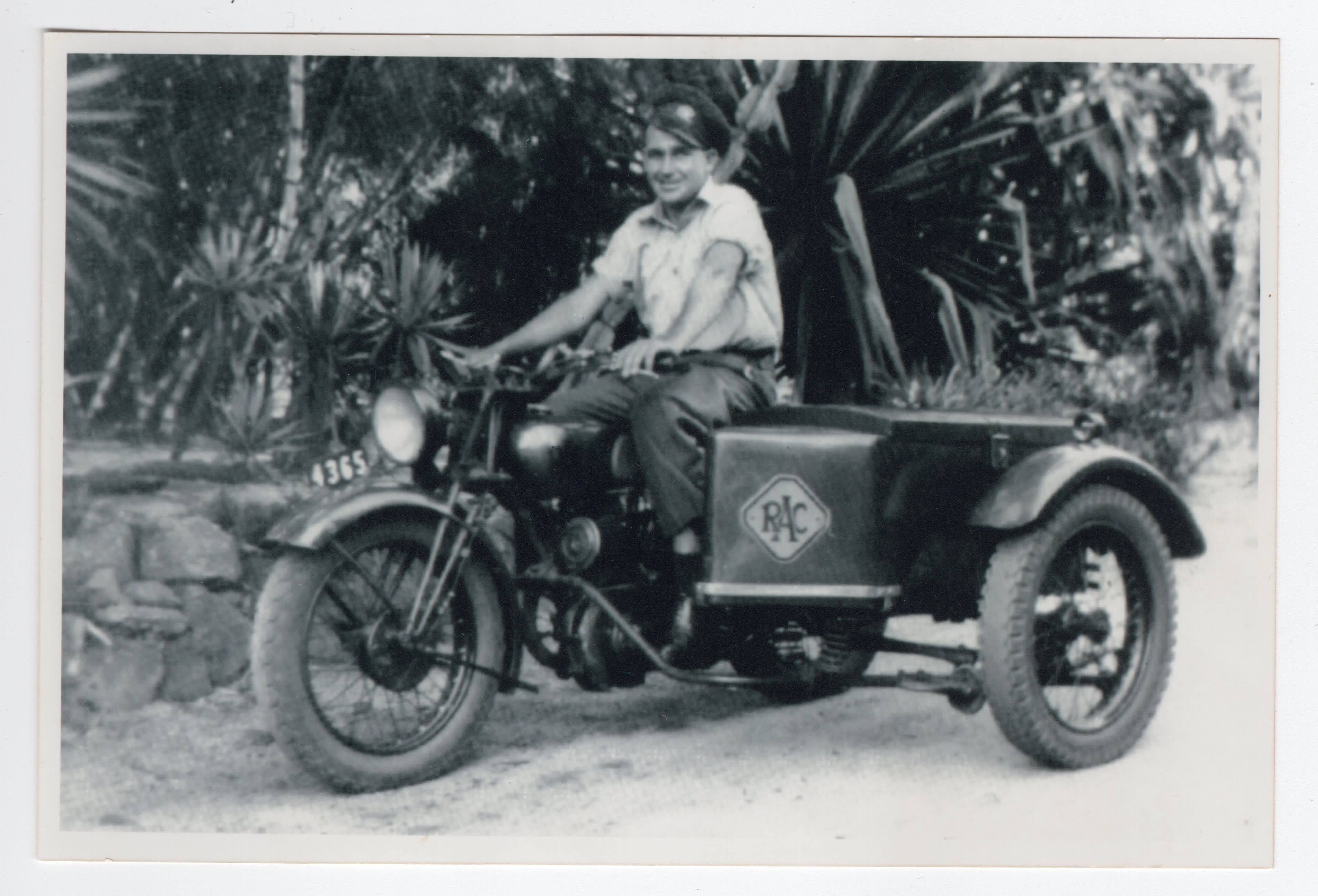 An RAC Patrol sits on a Matchless motorbike 1920s