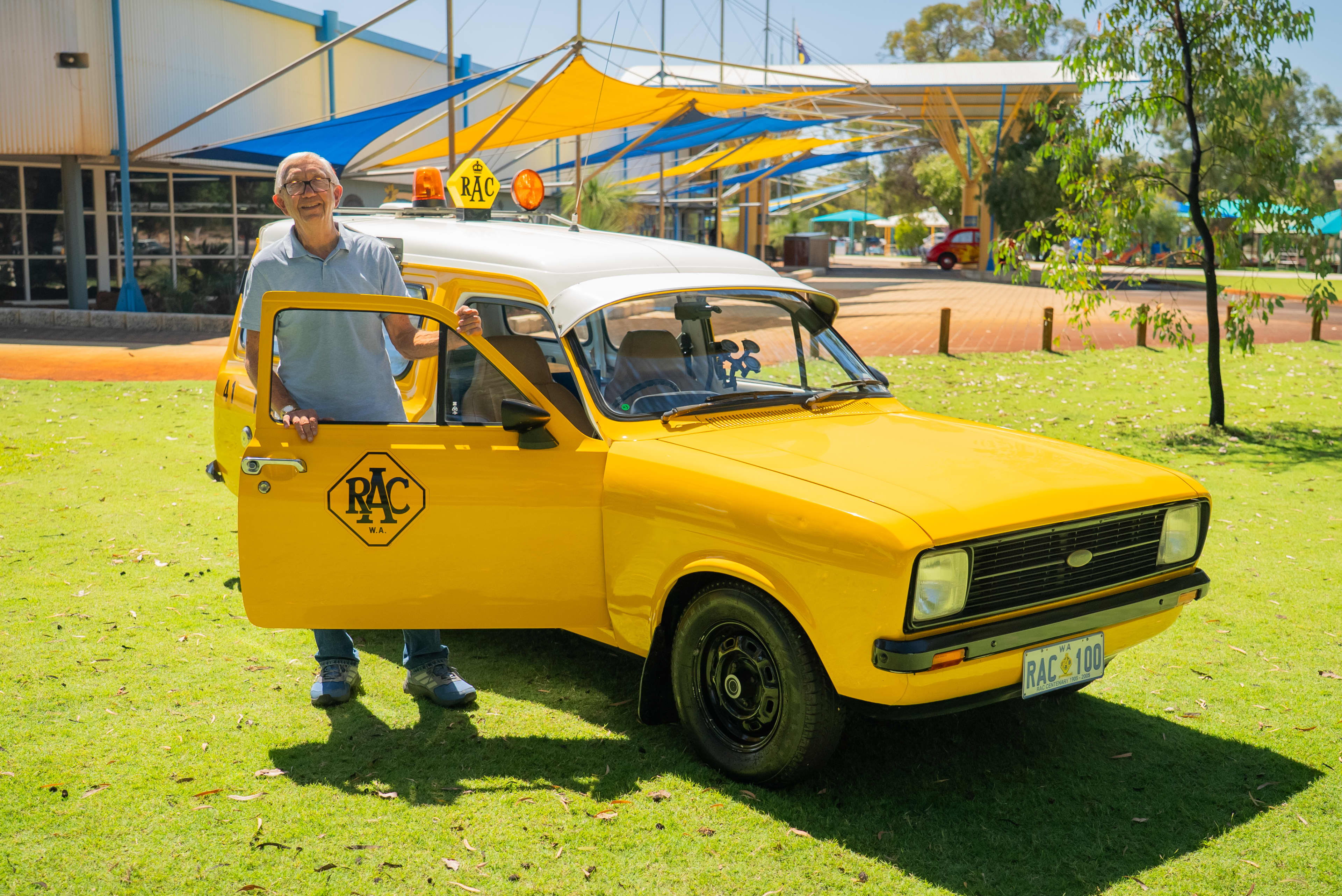 Former RAC Patrol Alan Van with his old Ford Escort patrol van