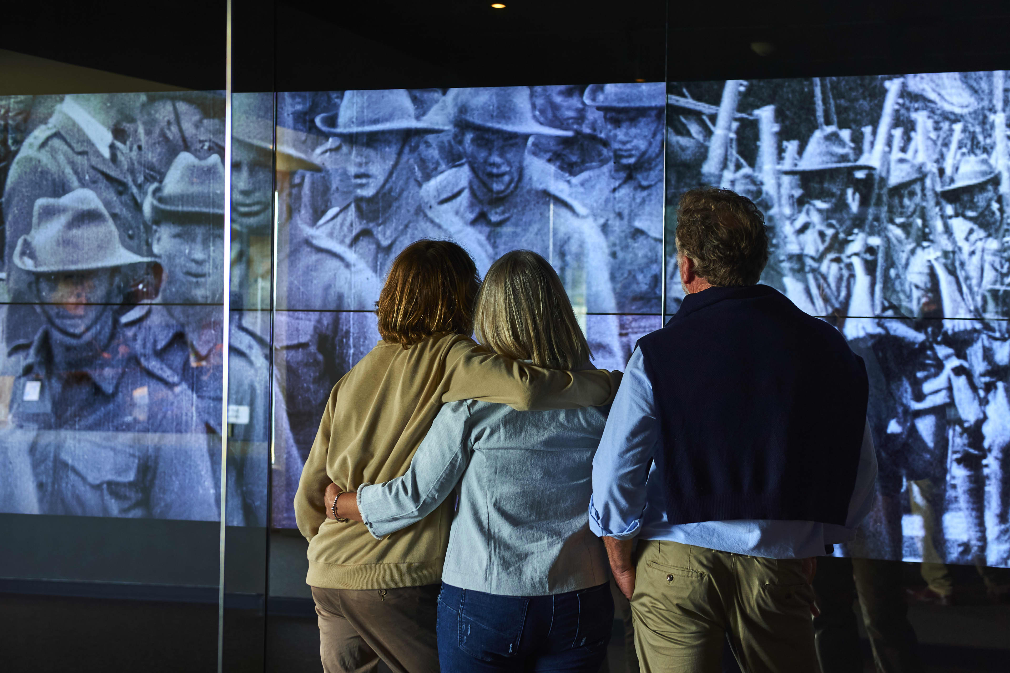 An audio visual display inside Albany's National Anzac Centre