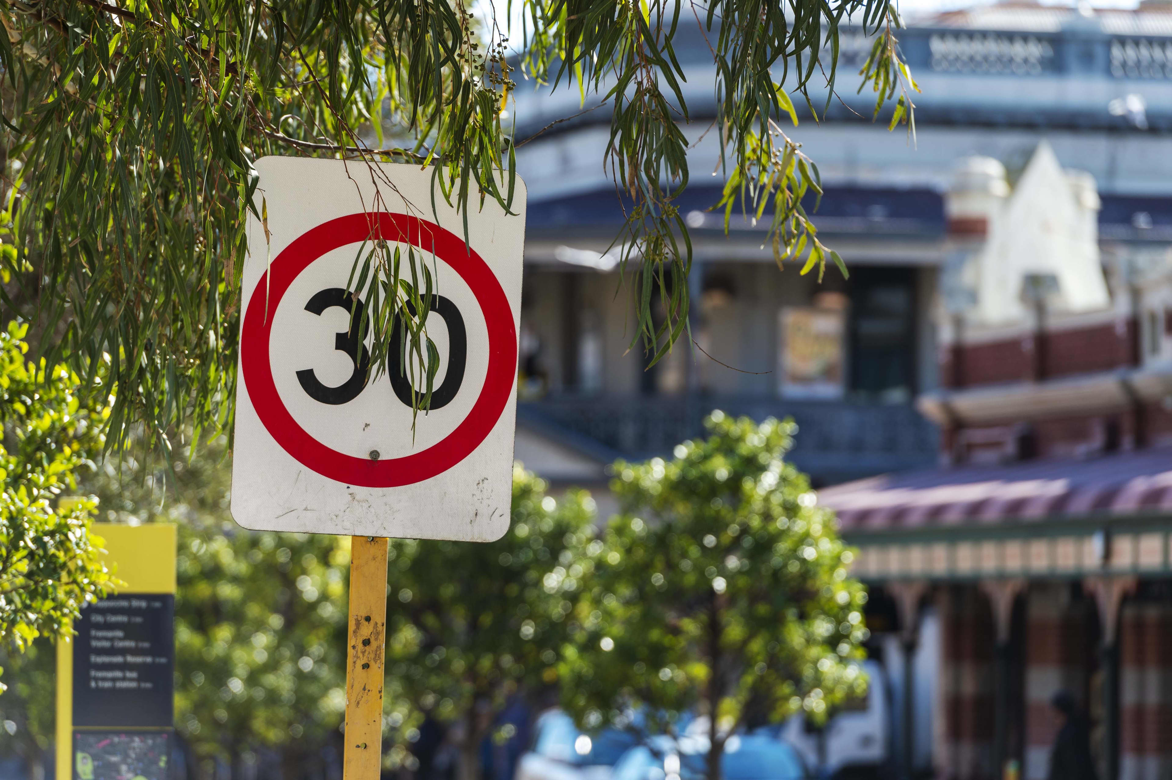 A 30km speed limit sign