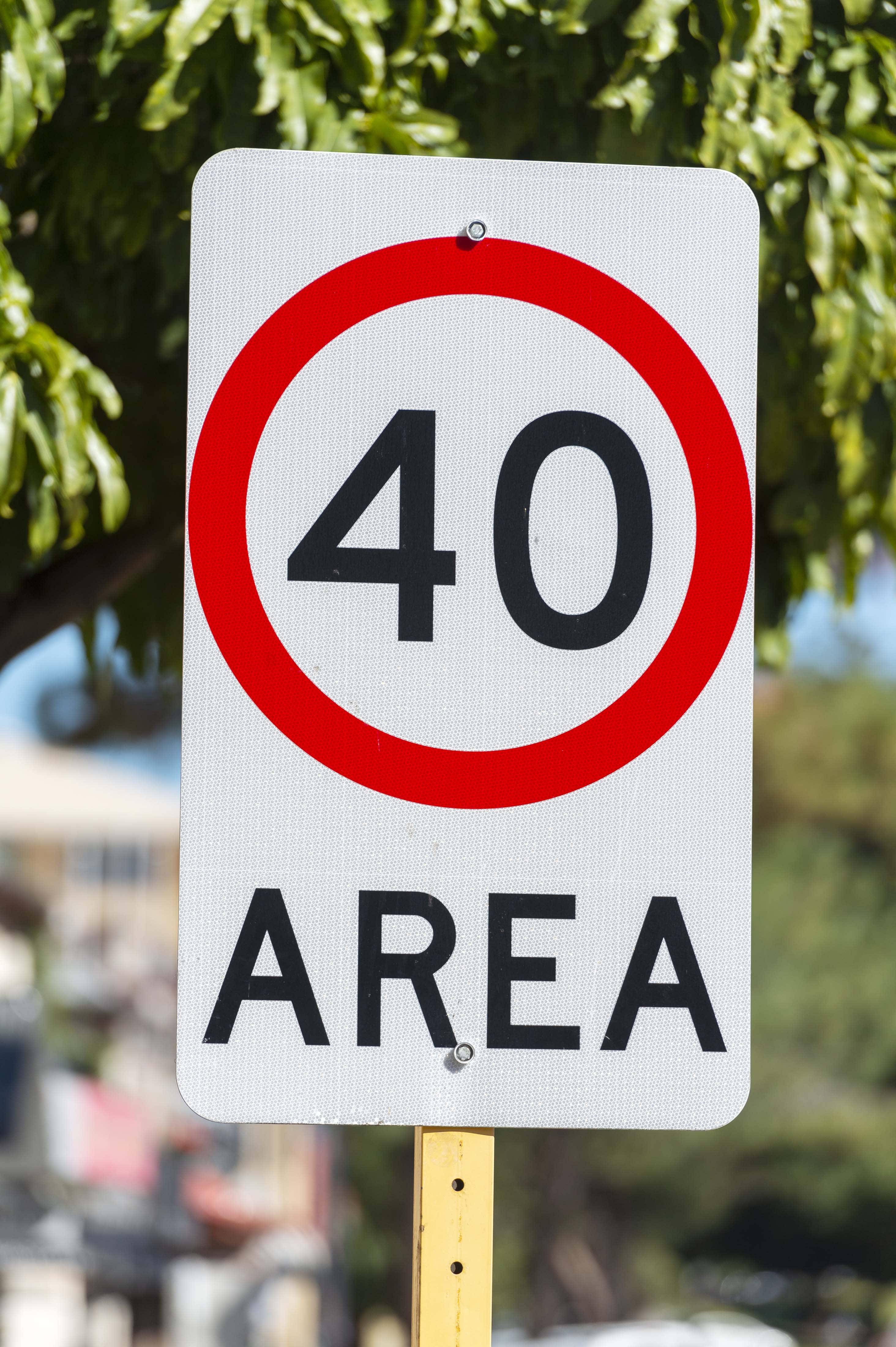 A 40km speed limit sign in Fremantle