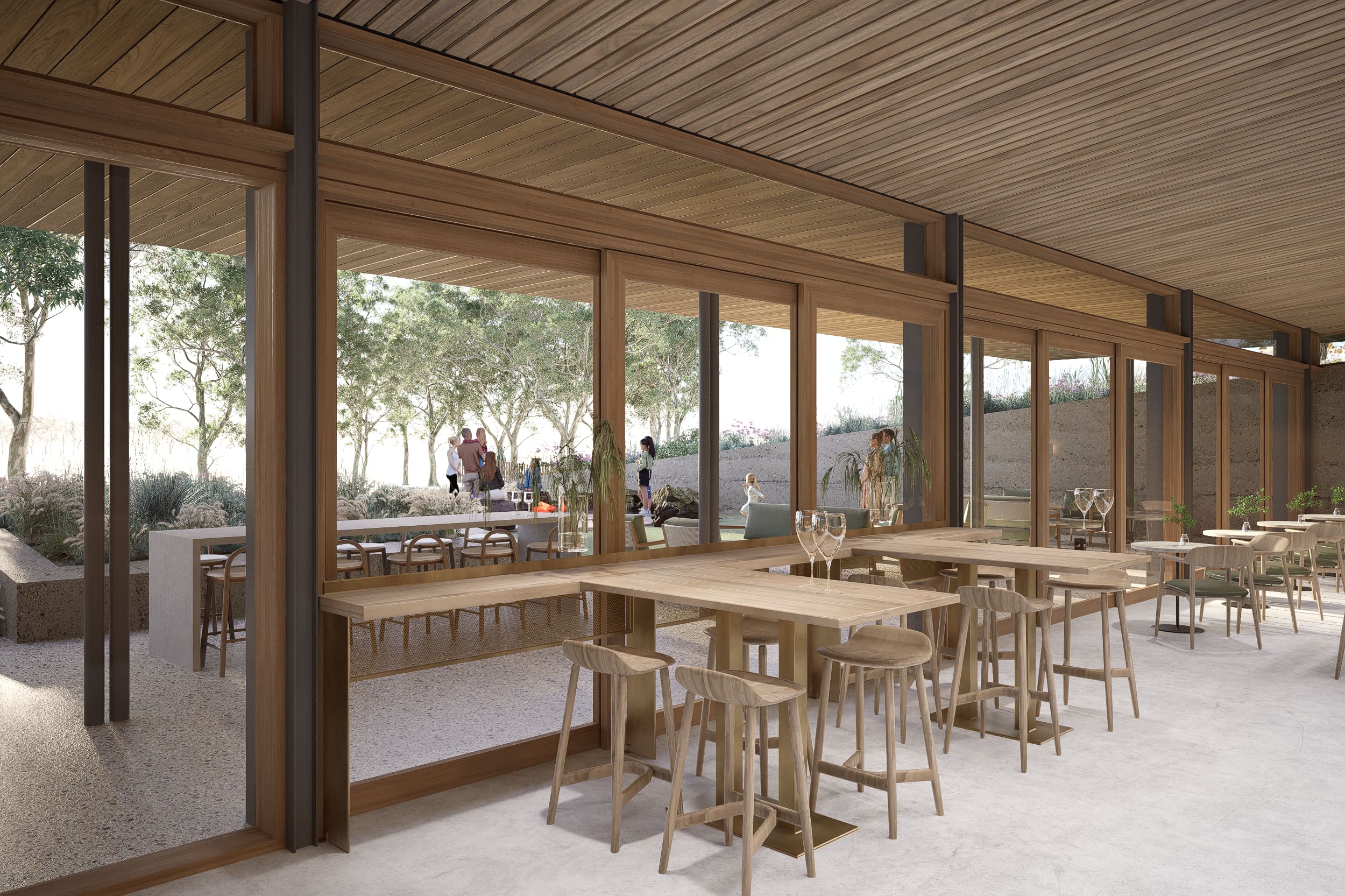 Artist impression of inside winery tasting space