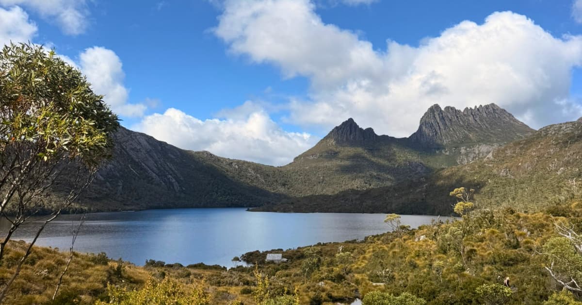 View of mountain and lake