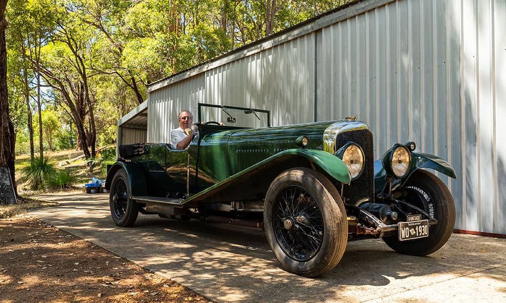 An ex-WA police 1930 Bentley Speed Six in green