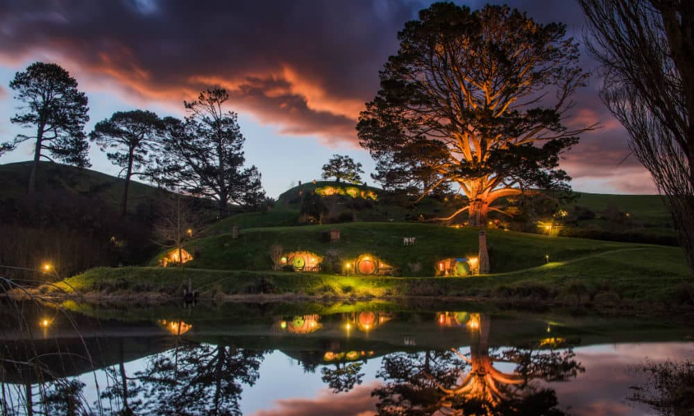 Hobbiton at night