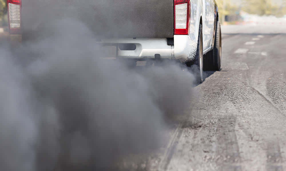 Image of air pollution from vehicle exhaust pipe