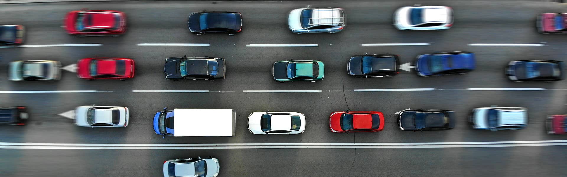 Traffic jam aerial view