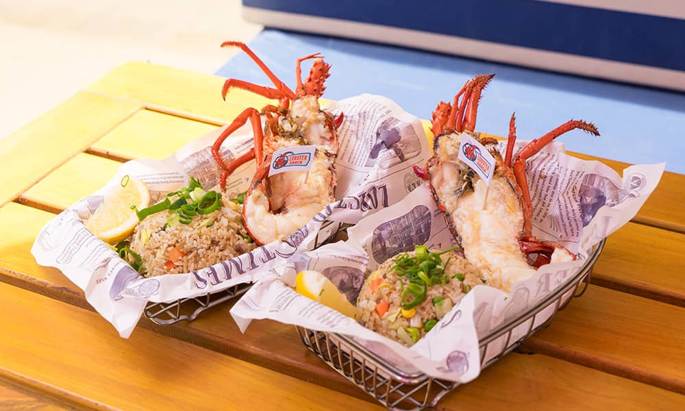 Baskets of lobster