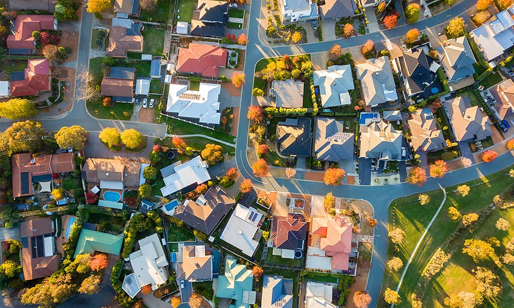 Image of homes from above