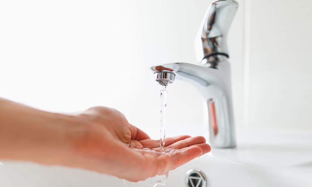 Tap running with water