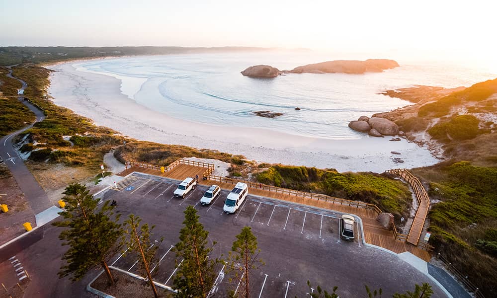 Image of a beach parking lot
