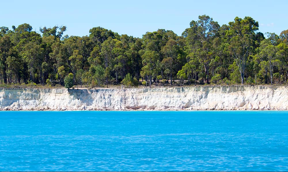 Image of a blue lake