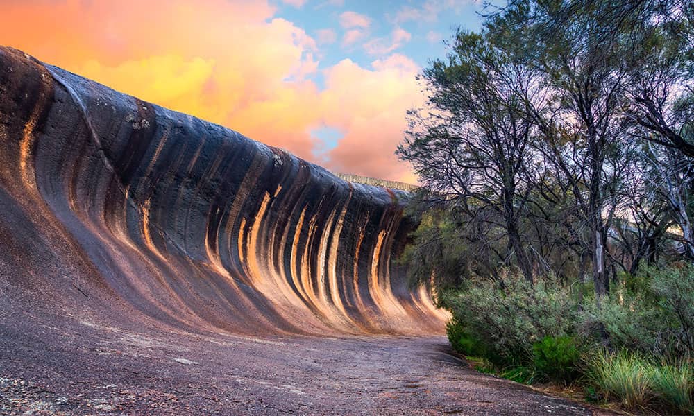 Wave Rock at sunset