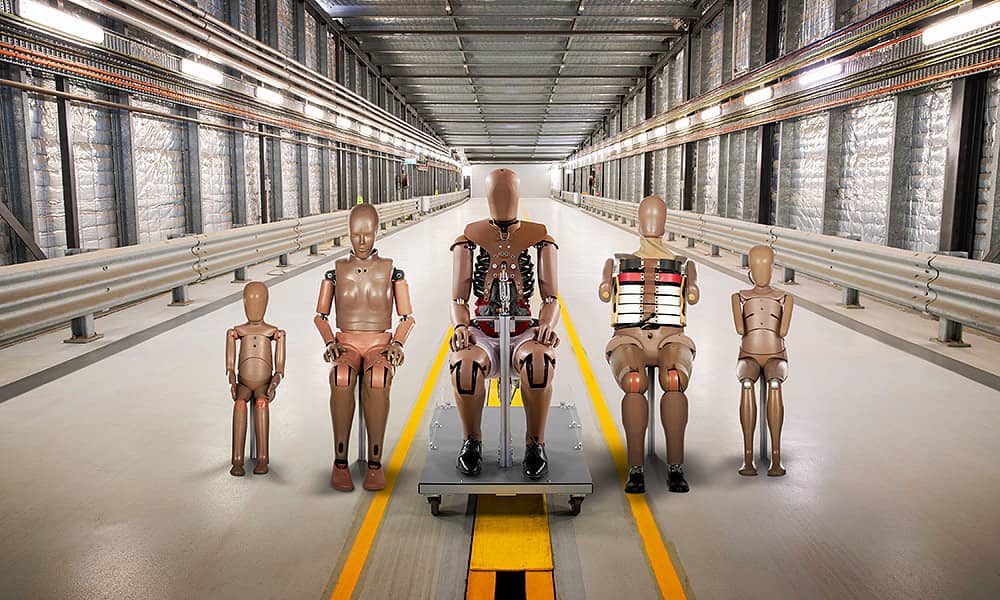 Four crash test dummies