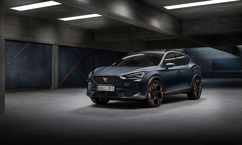 A black 2022 Cupra Formentor plugin hybrid car