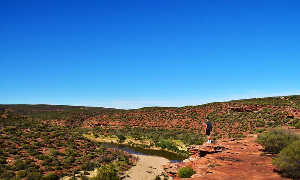 Image of man hiking in Kalbarri