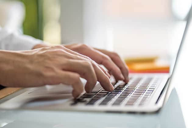 Person using a laptop