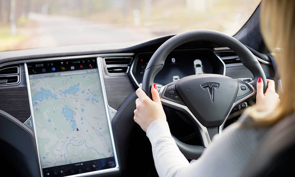 Tesla electric car interior
