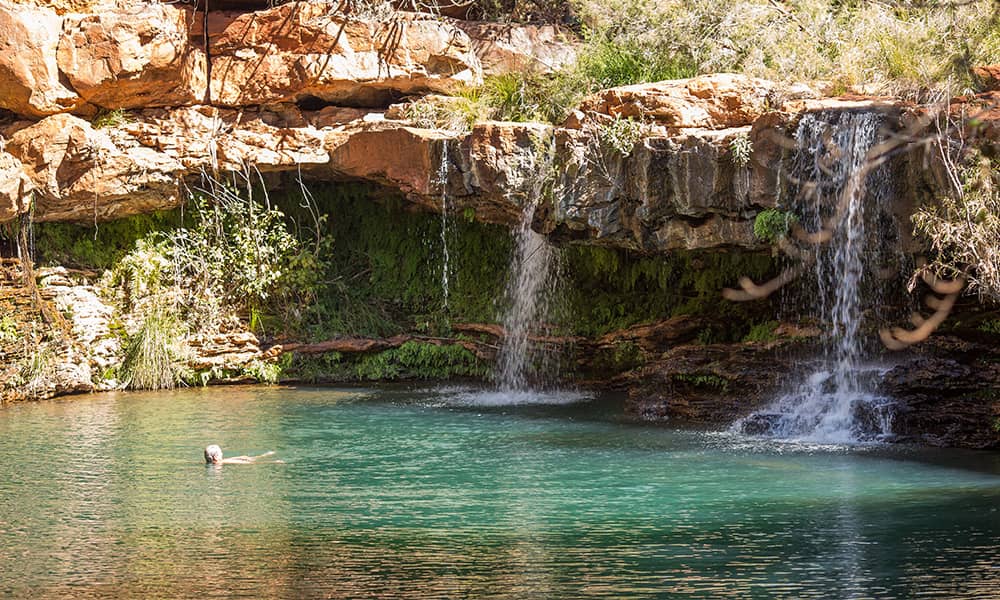 Image of a man swimming