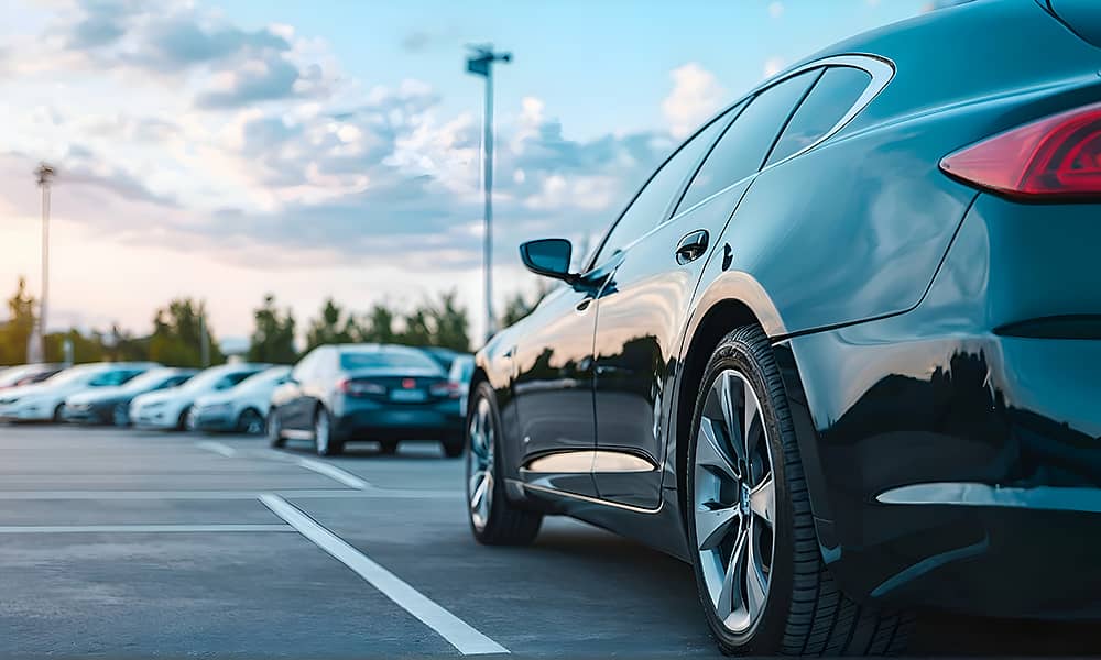 Cars parked outdoors in a car yard