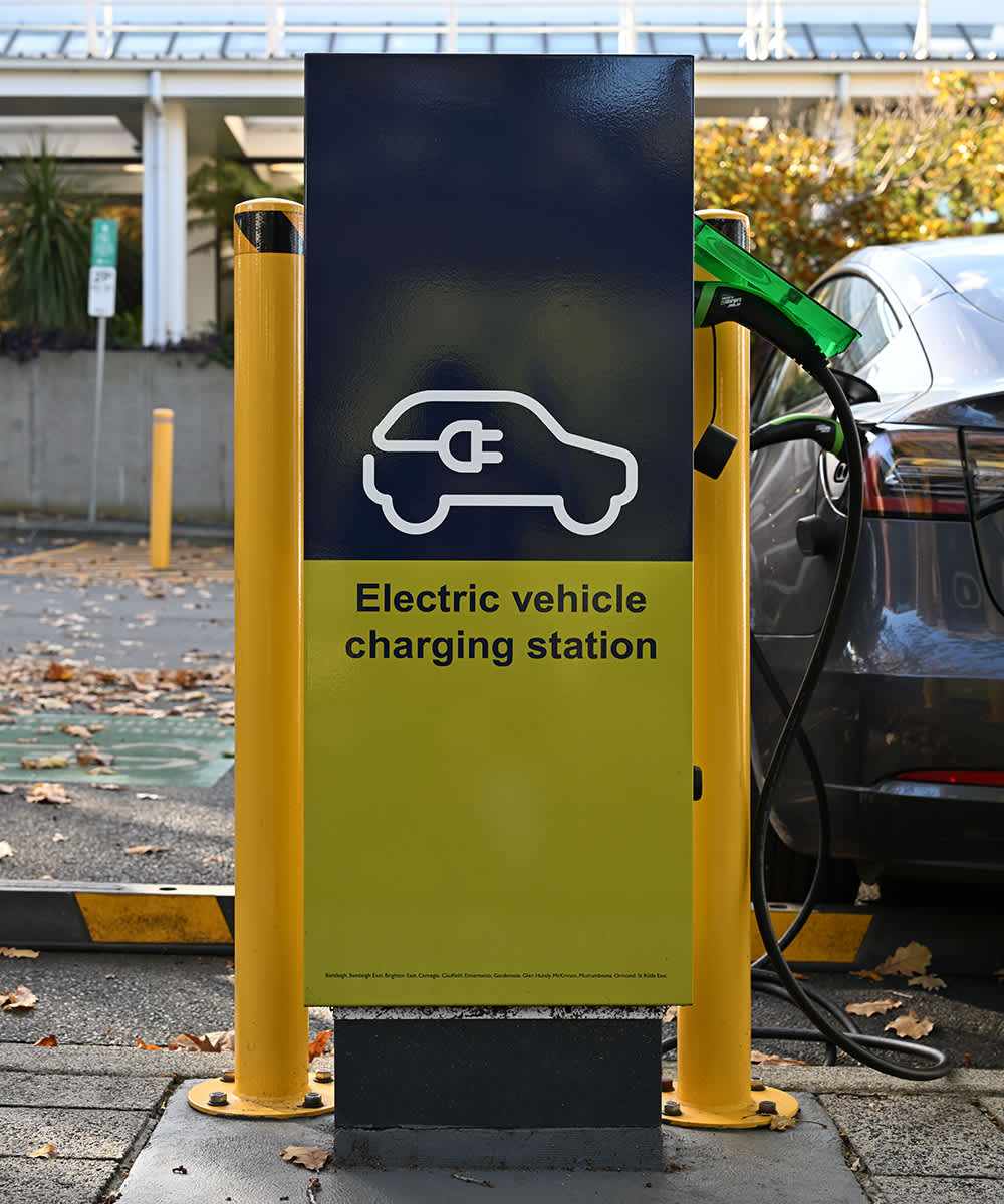 A public charging station in a carpark