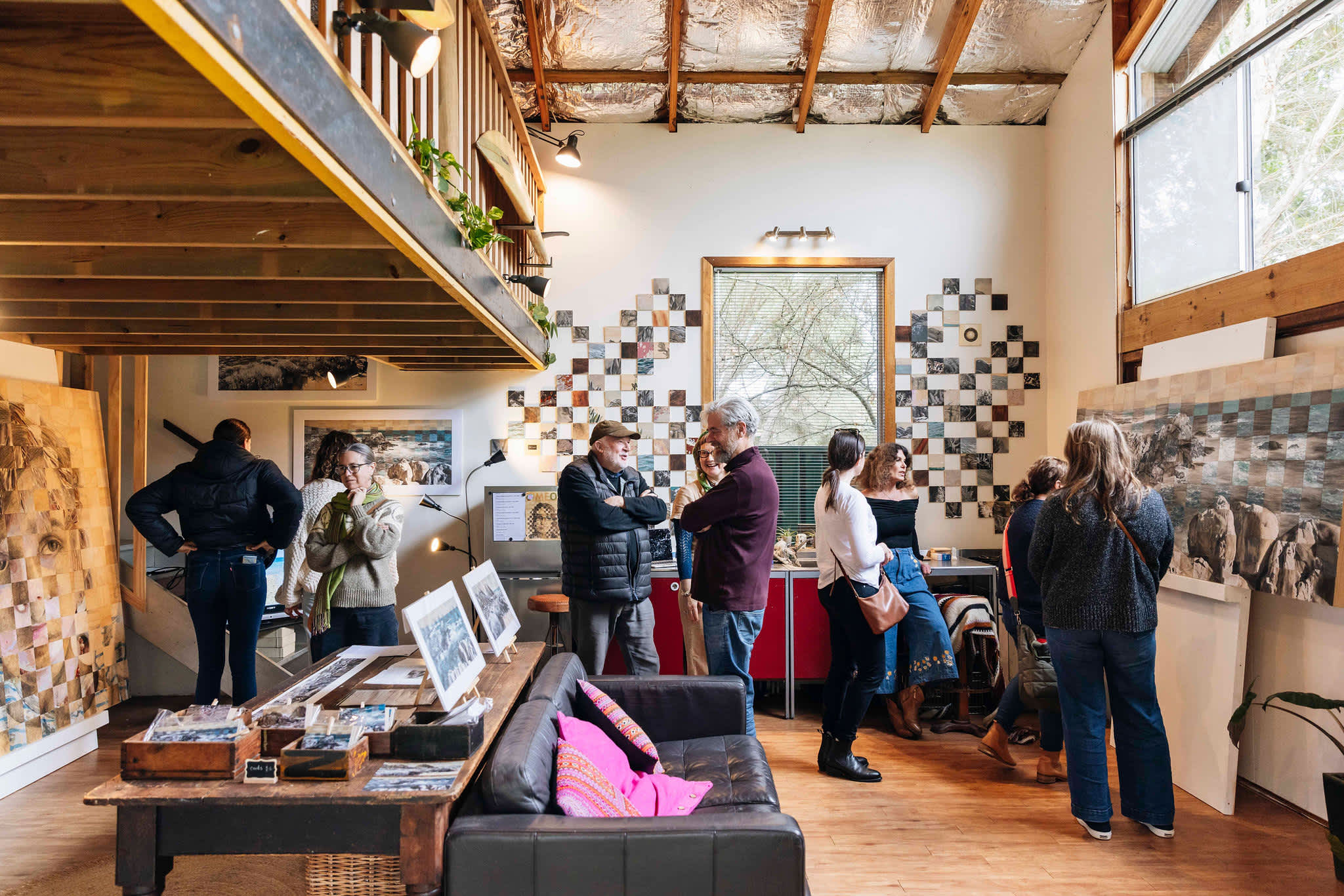 A group of people in an art studio