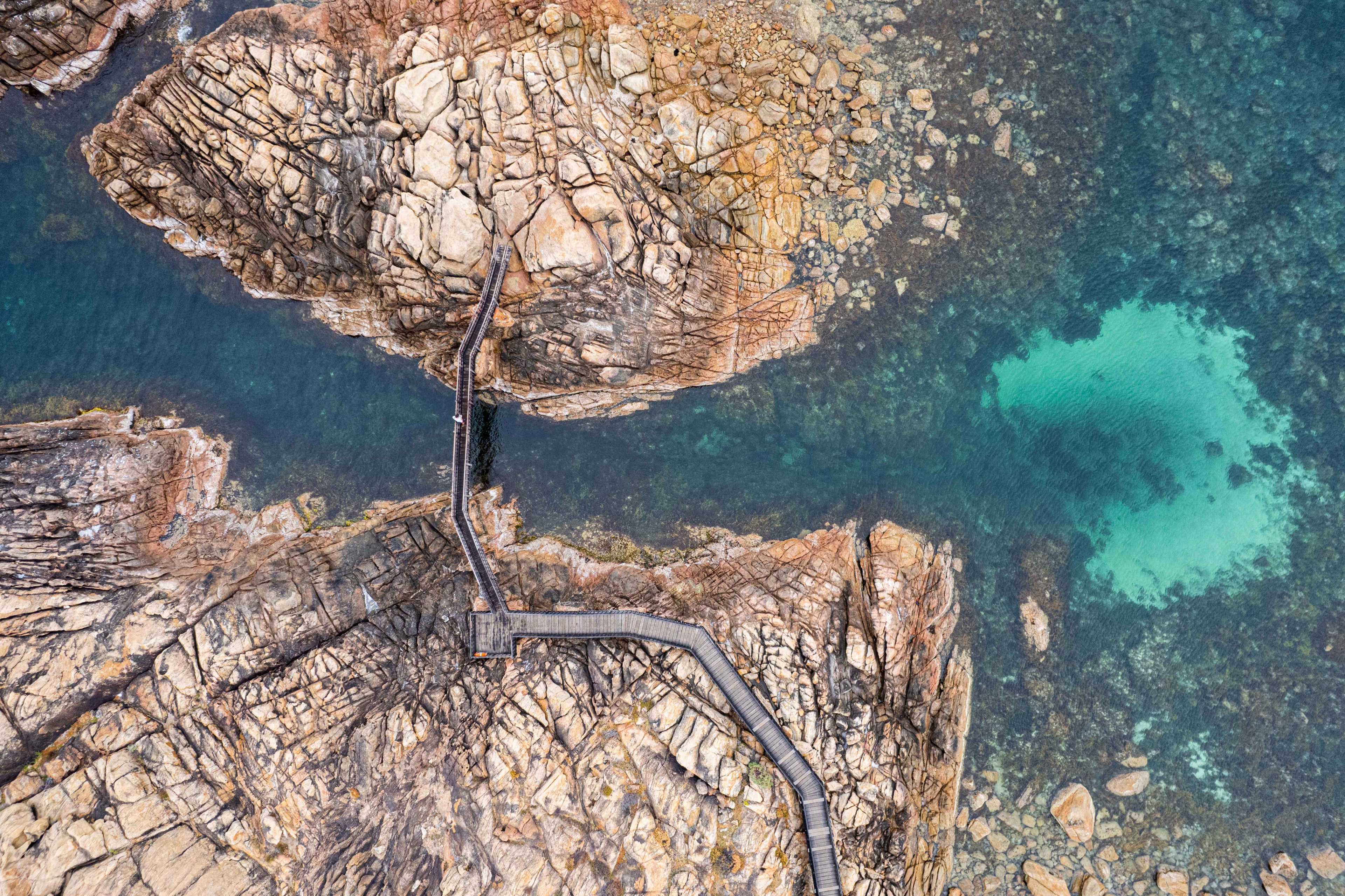 Aerial view of the boardwalk at Canal Rocks