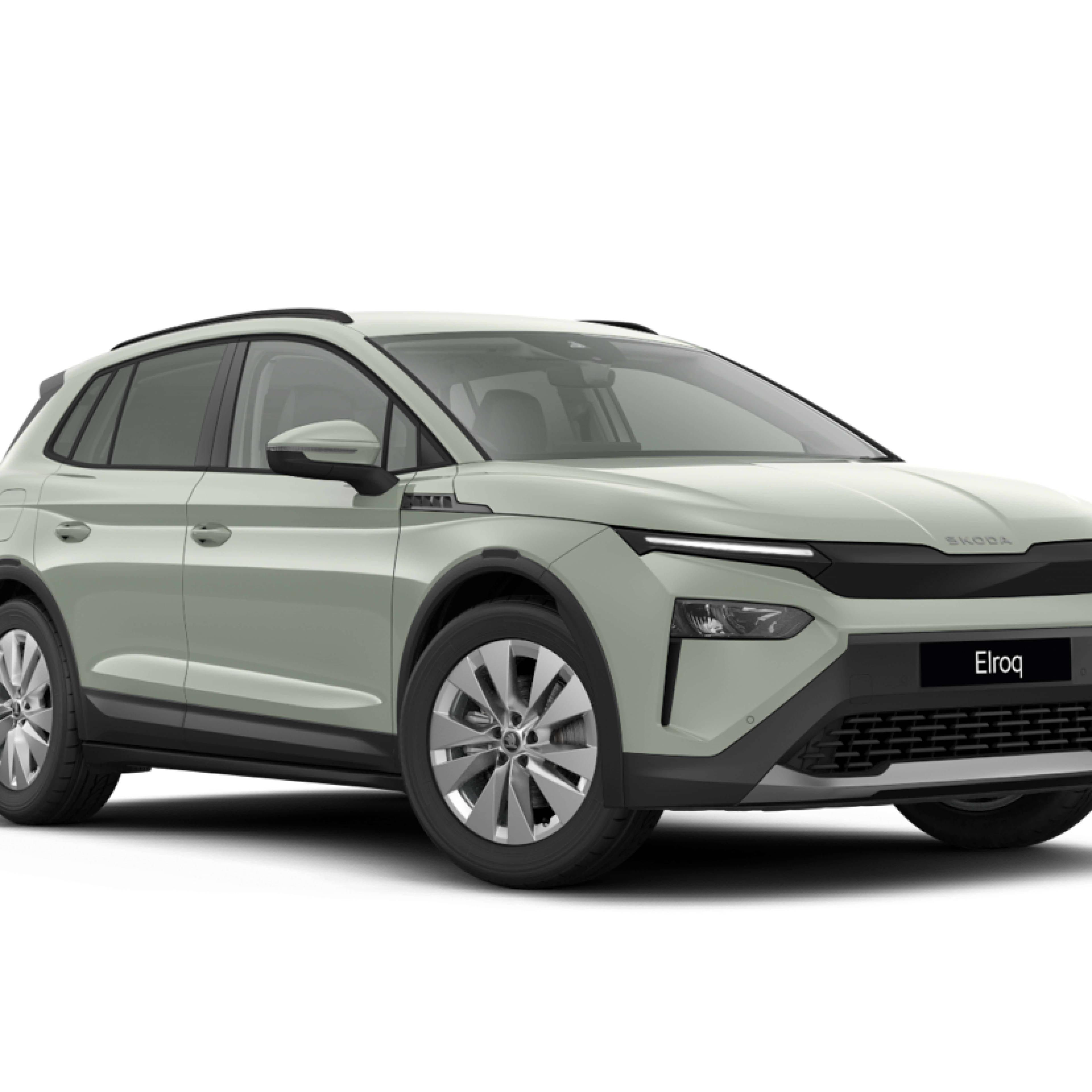 Skoda EV on a white background