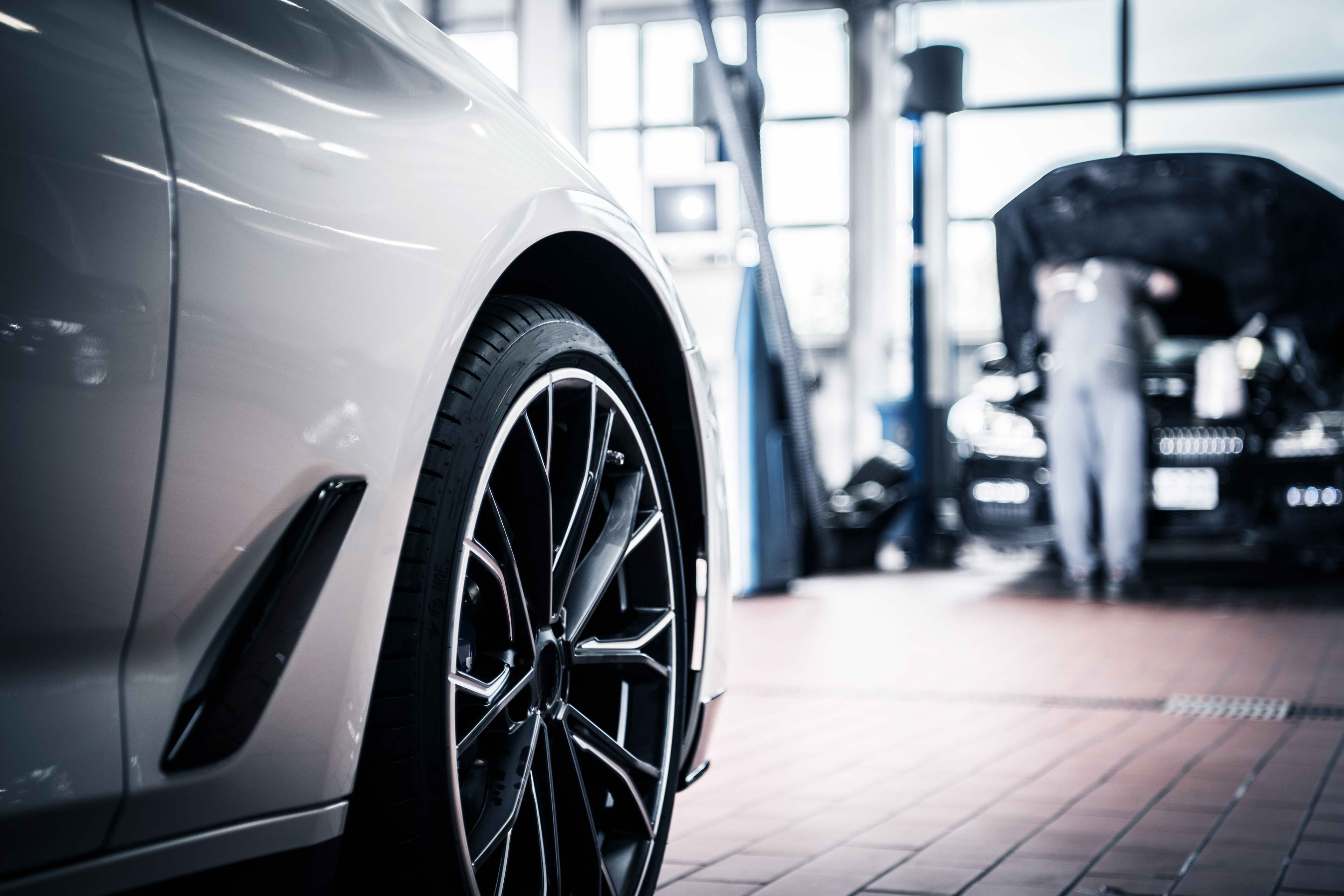 A car servicing workshop
