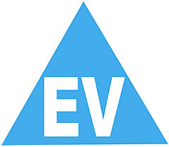 A blue EV numberplate label